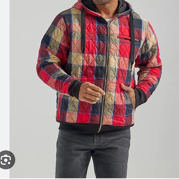 Wrangler quilted flannel zip up hoodie - Picture 8 of 9